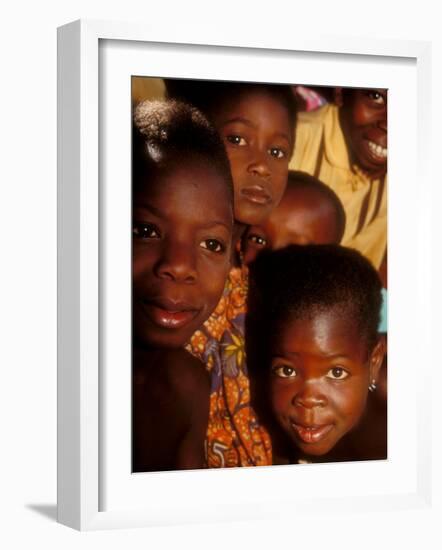 Faces of Ghanaian Children, Kabile, Brong-Ahafo Region, Ghana-Alison Jones-Framed Photographic Print