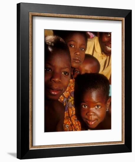 Faces of Ghanaian Children, Kabile, Brong-Ahafo Region, Ghana-Alison Jones-Framed Photographic Print