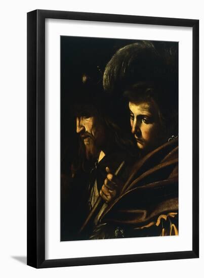 Faces of Two Men, Detail from Our Lady of Mercy or Seven Acts of Mercy-Caravaggio-Framed Giclee Print