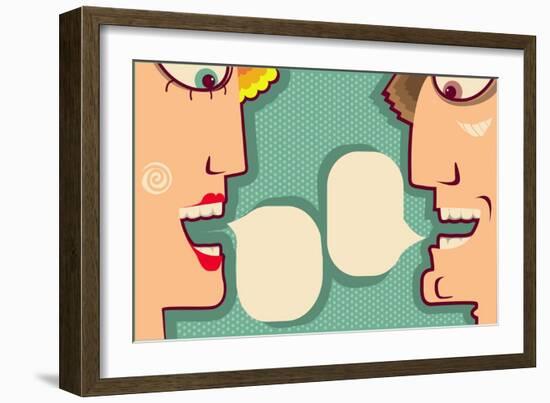 Faces Speaking and Bubbles-GeraKTV-Framed Art Print