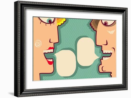 Faces Speaking and Bubbles-GeraKTV-Framed Art Print