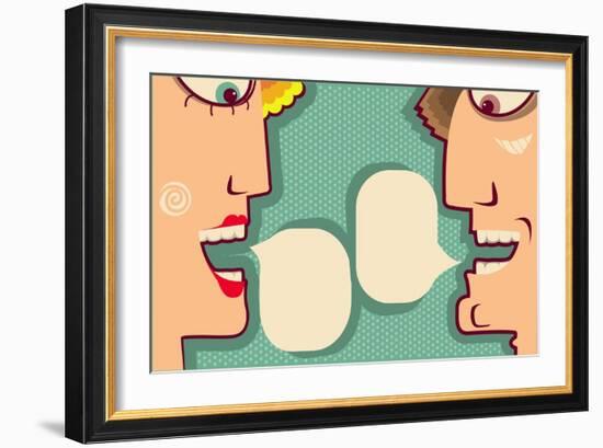 Faces Speaking and Bubbles-GeraKTV-Framed Art Print