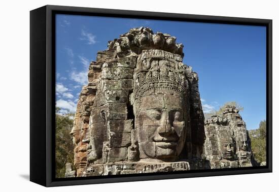 Faces Thought to Depict Bodhisattva Avalokiteshvara, Angkor World Heritage Site-David Wall-Framed Premier Image Canvas