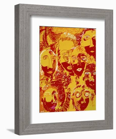 Faces: Yellow and Red-Diana Ong-Framed Giclee Print