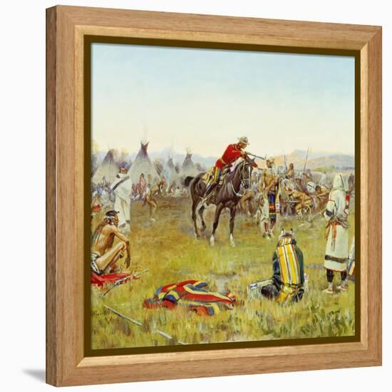 Facing the Indians (Single Handed). 1917-Charles Marion Russell-Framed Premier Image Canvas