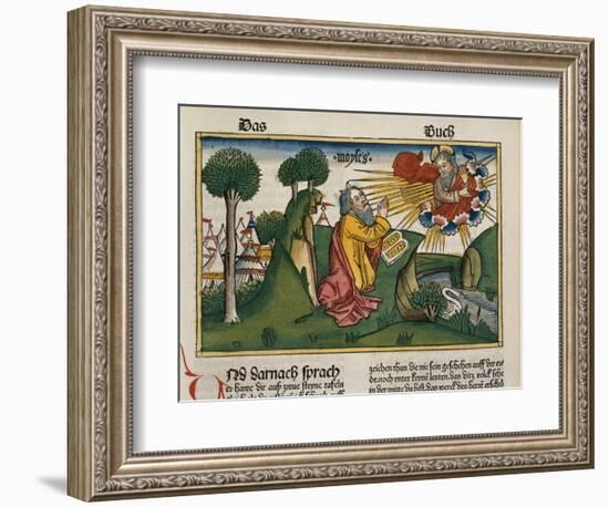 Facsimile Copy of Exodus 34 1-10 Moses Receives the Second Tablets with the Ten Commandments--Framed Giclee Print