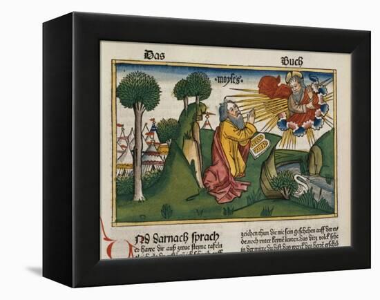 Facsimile Copy of Exodus 34 1-10 Moses Receives the Second Tablets with the Ten Commandments-null-Framed Premier Image Canvas