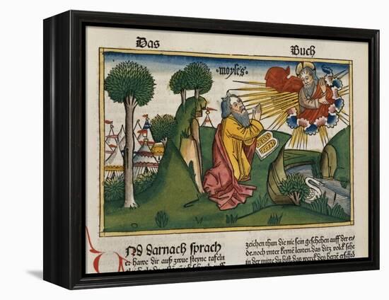 Facsimile Copy of Exodus 34 1-10 Moses Receives the Second Tablets with the Ten Commandments-null-Framed Premier Image Canvas