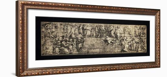 Facsimile Copy of the Cartoon for 'The School of Athens'-Raphael-Framed Giclee Print