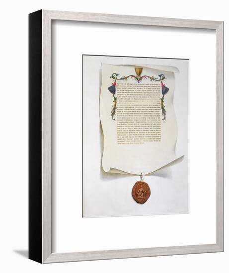 Facsimile edition of the Magna Carta, English charter, 1215 (1816)-Unknown-Framed Giclee Print