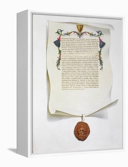 Facsimile edition of the Magna Carta, English charter, 1215 (1816)-Unknown-Framed Premier Image Canvas