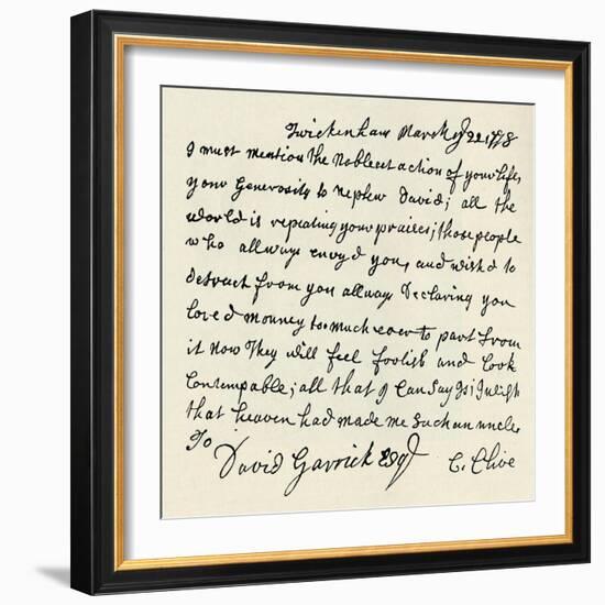 'Facsimile of autograph letter by Kitty Clive', 1907-Unknown-Framed Giclee Print