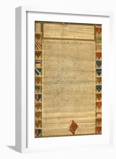 Facsimile Of Burnt Magna Carta-null-Framed Giclee Print