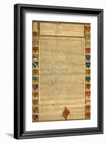 Facsimile Of Burnt Magna Carta-null-Framed Giclee Print