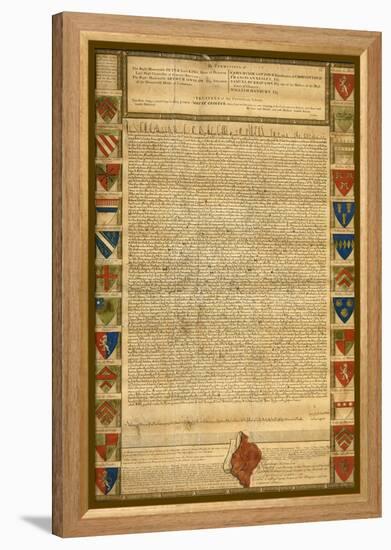 Facsimile Of Burnt Magna Carta-null-Framed Premier Image Canvas