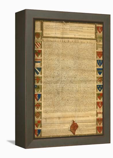 Facsimile Of Burnt Magna Carta-null-Framed Premier Image Canvas