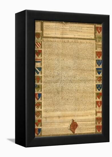 Facsimile Of Burnt Magna Carta-null-Framed Premier Image Canvas