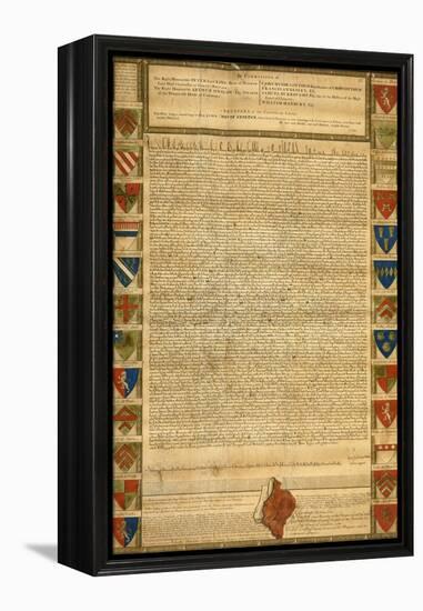 Facsimile Of Burnt Magna Carta-null-Framed Premier Image Canvas