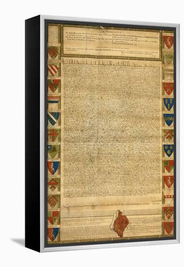 Facsimile Of Burnt Magna Carta-null-Framed Premier Image Canvas