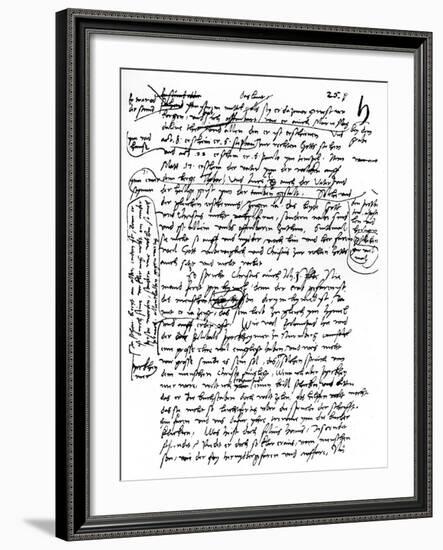 Facsimile of Martin Luther's Handwriting, 1903-null-Framed Giclee Print