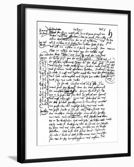 Facsimile of Martin Luther's Handwriting, 1903-null-Framed Giclee Print