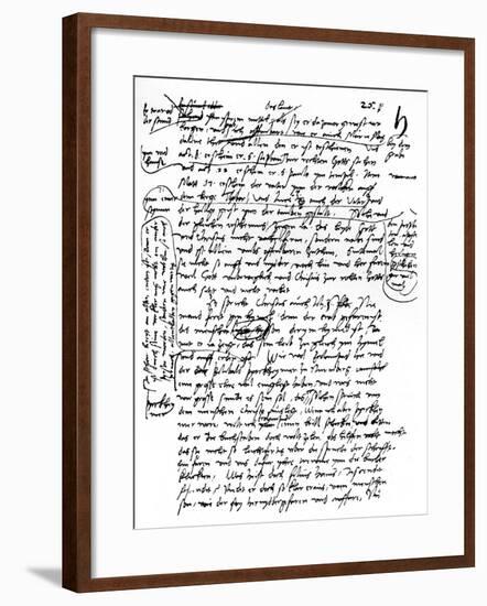 Facsimile of Martin Luther's Handwriting, 1903-null-Framed Giclee Print