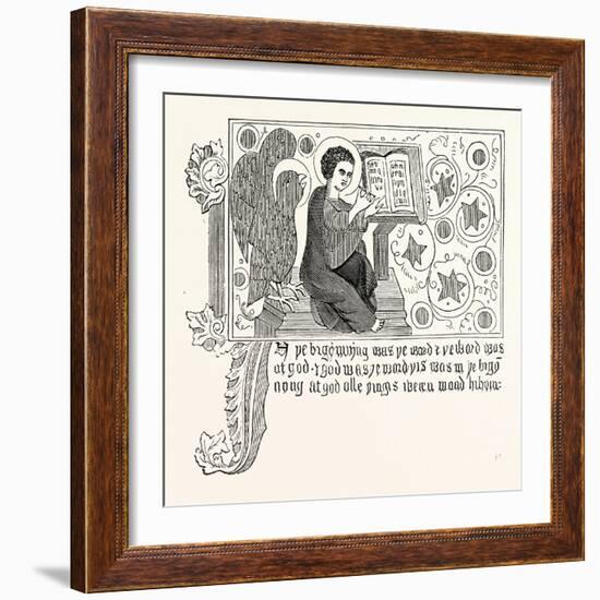 Facsimile of Part of the First Chapter of St. John's Gospel in Wycliffe's Bible-null-Framed Giclee Print