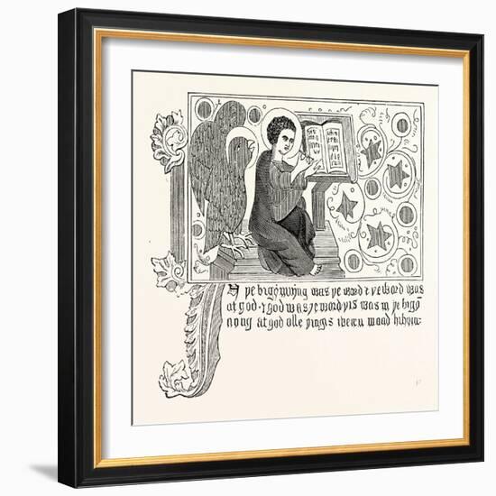 Facsimile of Part of the First Chapter of St. John's Gospel in Wycliffe's Bible-null-Framed Giclee Print