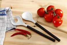 Kitchen Table with Salad Servers, Tomatoes, Chilli-Fact-Photographic Print