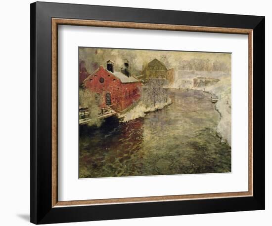 Factories by the Akers River Kristiania  Oslo, 1890-Fritz Thaulow-Framed Giclee Print