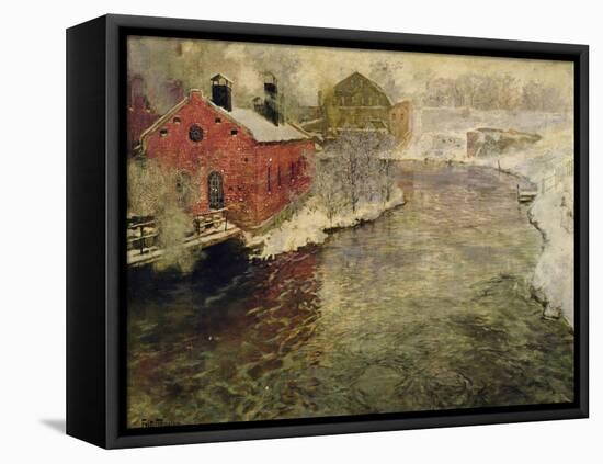 Factories by the Akers River Kristiania  Oslo, 1890-Fritz Thaulow-Framed Premier Image Canvas