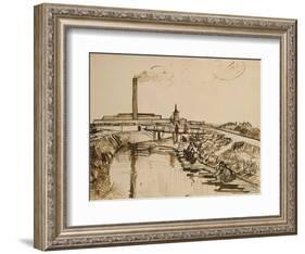 Factory and Laundresses at La Roubine Du Roi-Vincent van Gogh-Framed Giclee Print