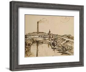 Factory and Laundresses at La Roubine Du Roi-Vincent van Gogh-Framed Giclee Print