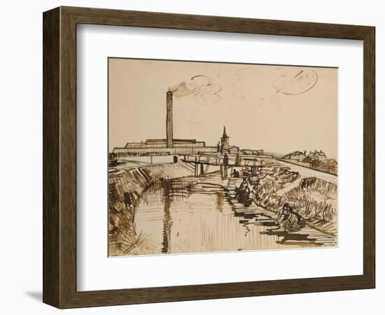 Factory and Laundresses at La Roubine Du Roi-Vincent van Gogh-Framed Giclee Print