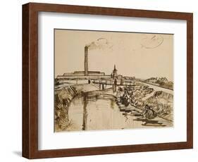 Factory and Laundresses at La Roubine Du Roi-Vincent van Gogh-Framed Giclee Print