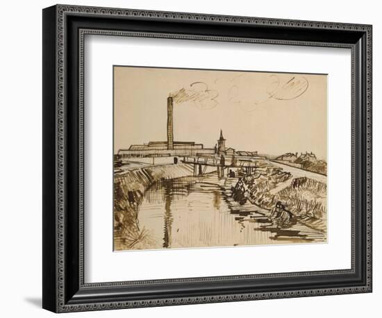 Factory and Laundresses at La Roubine Du Roi-Vincent van Gogh-Framed Giclee Print