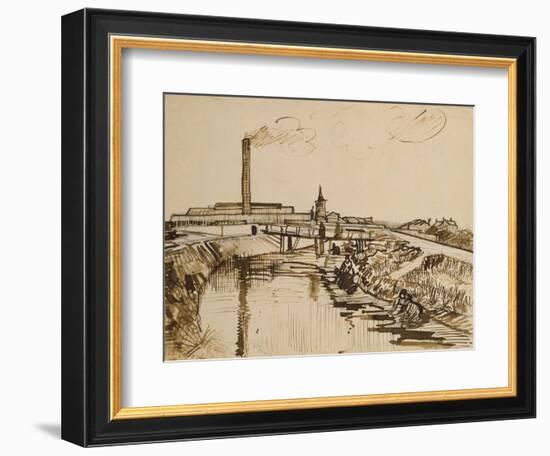 Factory and Laundresses at La Roubine Du Roi-Vincent van Gogh-Framed Giclee Print