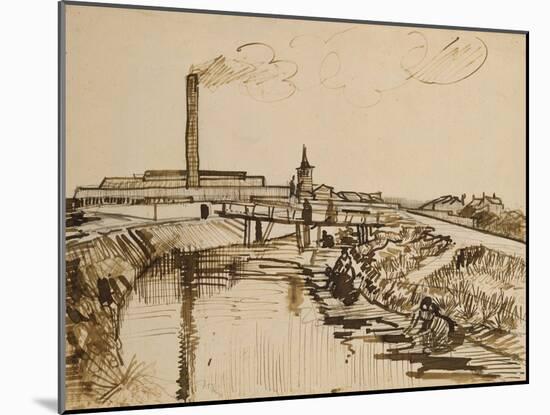 Factory and Laundresses at La Roubine Du Roi-Vincent van Gogh-Mounted Giclee Print