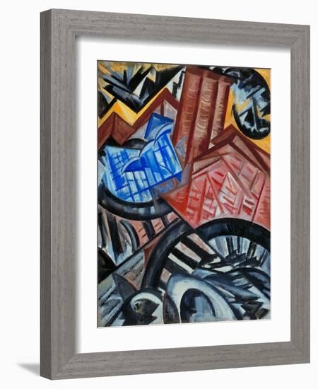 Factory and the Bridge-Olga Vladimirovna Rozanova-Framed Giclee Print