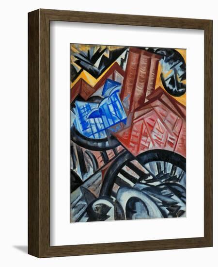 Factory and the Bridge-Olga Vladimirovna Rozanova-Framed Giclee Print