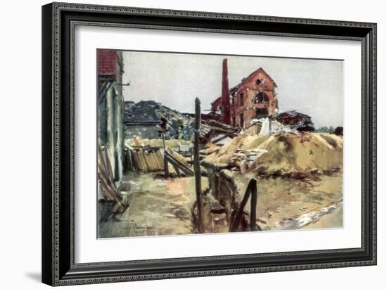 Factory Buildings, Soissons, 19 May 1915-Francois Flameng-Framed Giclee Print