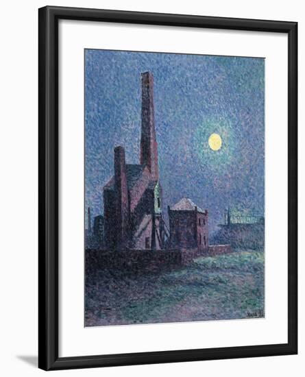 Factory in the Moonlight-Maximilien Luce-Framed Giclee Print