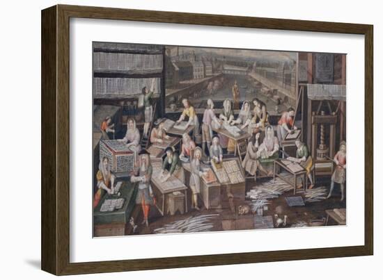 Factory of Playing Cards, c. 1680-null-Framed Giclee Print