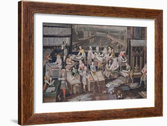 Factory of Playing Cards, c. 1680-null-Framed Giclee Print