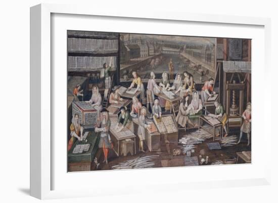 Factory of Playing Cards, c. 1680-null-Framed Giclee Print