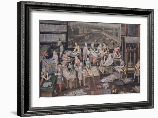 Factory of Playing Cards, c. 1680-null-Framed Giclee Print