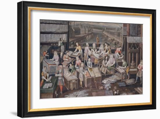 Factory of Playing Cards, c. 1680-null-Framed Giclee Print