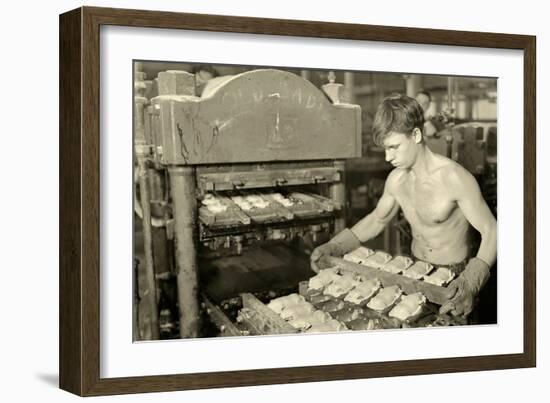 Factory Worker at the Paragon Rubber Company, Massachusetts, 1936-Lewis Wickes Hine-Framed Photographic Print