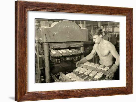 Factory Worker at the Paragon Rubber Company, Massachusetts, 1936-Lewis Wickes Hine-Framed Photographic Print