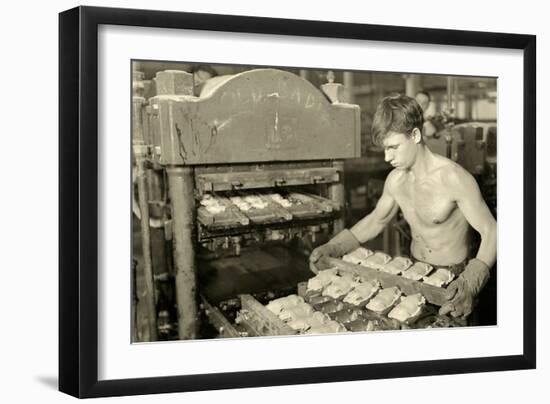 Factory Worker at the Paragon Rubber Company, Massachusetts, 1936-Lewis Wickes Hine-Framed Photographic Print